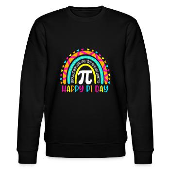 Regenbogen Happy Pi Tag Mathelehrer Jungen Mädchen Pi da - Stanley/Stella Unisex Bio-Sweatshirt CHANGER  - Schwarz - Vorne - Nik (191cm) & Marisol (170cm)