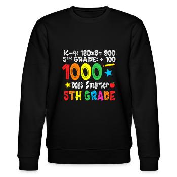 Fifth Grade Teacher - 1000 Days Smarter 100th day - Stanley/Stella CHANGER Unisex Organic Sweatshirt - black - Front - Nik (191cm) & Marisol (170cm)