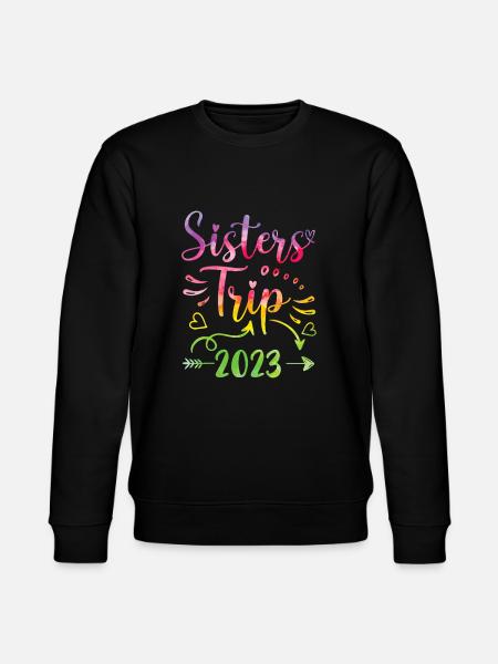 Tie-Dye Sister's Road Trip 2023, Cute Sisters Week - Stanley/Stella CHANGER Unisex Organic Sweatshirt - black