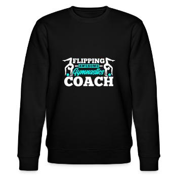 Flipping Awesome Gymnastics Coach Lustige Gymnastfli - Stanley/Stella Unisex Bio-Sweatshirt CHANGER  - Schwarz - Vorne - Nik (191cm) & Marisol (170cm)