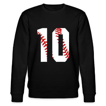 10. Geburtstag Baseball Big Number Ten 10 Jahre alt - Stanley/Stella Unisex Bio-Sweatshirt CHANGER  - Schwarz - Vorne - Nik (191cm) & Marisol (170cm)