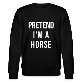 Lazy Halloween Pretend I'm A Horse Costume - Stanley/Stella CHANGER Unisex Organic Sweatshirt - black - Front - Nik (191cm) & Marisol (170cm)