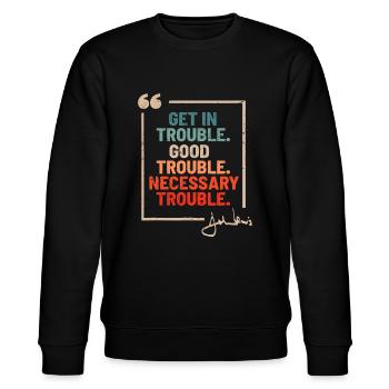 Soziale John Lewis Tee Bekommen Gutes Notwendig - Stanley/Stella Unisex Bio-Sweatshirt CHANGER  - Schwarz - Vorne - Nik (191cm) & Marisol (170cm)