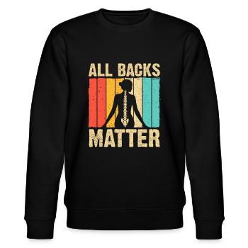 Funny Chiropractor Chiropractic Spine Adjustment - Stanley/Stella CHANGER Unisex Organic Sweatshirt - black - Front - Nik (191cm) & Marisol (170cm)