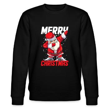 Lustiges Dabbing Weihnachtsmann-Weihnachtsgeschenk für Kinder - Stanley/Stella Unisex Bio-Sweatshirt CHANGER  - Schwarz - Vorne - Nik (191cm) & Marisol (170cm)