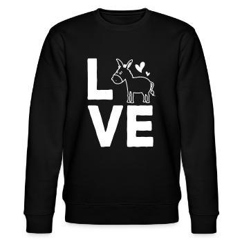 Esel Liebe Niedliches Esel Tier Outfit Geschenk - Stanley/Stella Unisex Bio-Sweatshirt CHANGER  - Schwarz - Vorne - Nik (191cm) & Marisol (170cm)