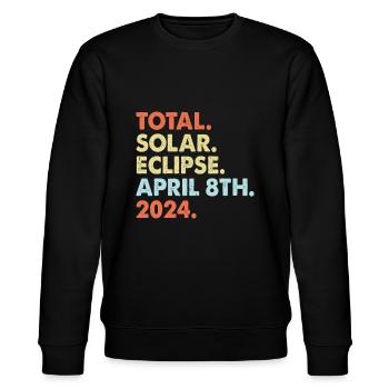Totale Sonnenfinsternis 8. April 2024 Totalität - Stanley/Stella Unisex Bio-Sweatshirt CHANGER  - Schwarz - Vorne - Nik (191cm) & Marisol (170cm)