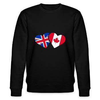 Drapeau du Canada du Royaume-Uni - Cœur Amour des Canadiens britanniques - Sweat bio CHANGER Stanley/Stella Unisexe - noir - Devant - Nik (191cm) & Marisol (170cm)