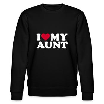 Ich liebe meine Tante - Stanley/Stella Unisex Bio-Sweatshirt CHANGER  - Schwarz - Vorne - Nik (191cm) & Marisol (170cm)