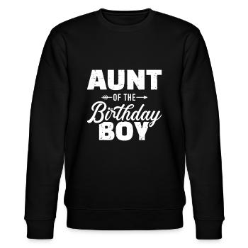 Tante des Geburtstagskindes Sohn passende Familie - Stanley/Stella Unisex Bio-Sweatshirt CHANGER  - Schwarz - Vorne - Nik (191cm) & Marisol (170cm)