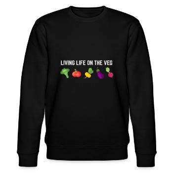 Leben auf dem Gemüse! - Vegan oder Vegetarisch - Stanley/Stella Unisex Bio-Sweatshirt CHANGER  - Schwarz - Vorne - Nik (191cm) & Marisol (170cm)