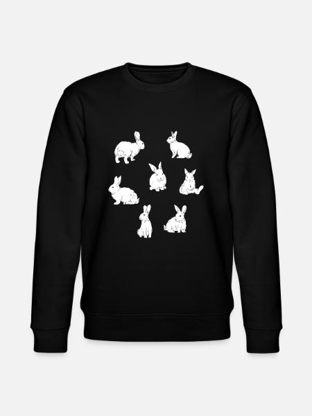Hüpfende Kaninchen Muster Hasen - Stanley/Stella Unisex Bio-Sweatshirt CHANGER  - Schwarz
