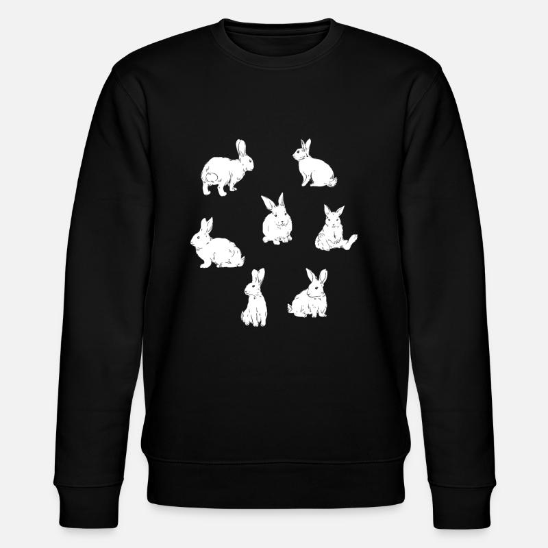 Hüpfende Kaninchen Muster Hasen - Stanley/Stella Unisex Bio-Sweatshirt CHANGER  - Schwarz