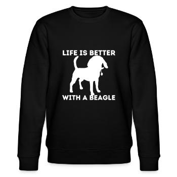 La vie est meilleure avec un beagle - Beagle Dog Lover - Sweat bio CHANGER Stanley/Stella Unisexe - noir - Devant - Nik (191cm) & Marisol (170cm)