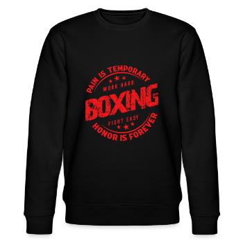 La douleur est temporaire Travail dur Boxe Combat facile - Sweat bio CHANGER Stanley/Stella Unisexe - noir - Devant - Nik (191cm) & Marisol (170cm)
