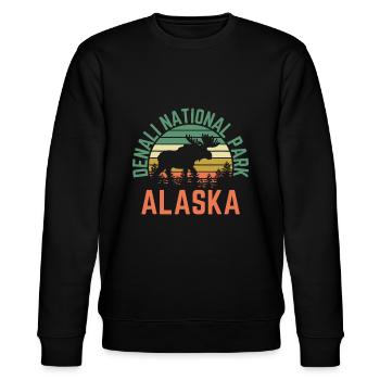 Parc national Denali Alaska Moose Randonnée Nature - Sweat bio CHANGER Stanley/Stella Unisexe - noir - Devant - Nik (191cm) & Marisol (170cm)