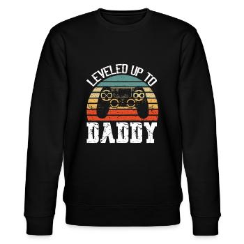 Vatertag des neuen Vaters auf dem Niveau von Papa - Stanley/Stella Unisex Bio-Sweatshirt CHANGER  - Schwarz - Vorne - Nik (191cm) & Marisol (170cm)