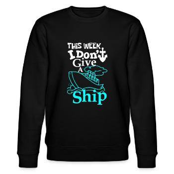 Diese Woche gebe ich kein Schiff - Kreuzfahrtschiff - Stanley/Stella Unisex Bio-Sweatshirt CHANGER  - Schwarz - Vorne - Nik (191cm) & Marisol (170cm)