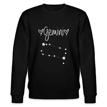 Zwillinge Sternzeichen Horoskop Astrologie Mai Juni - Stanley/Stella Unisex Bio-Sweatshirt CHANGER  - Schwarz - Vorne - Nik (191cm) & Marisol (170cm)