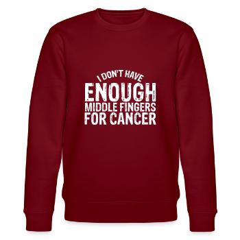 Funny Chemo Chemotherapy Battle Cancer - Stanley/Stella CHANGER Unisex Organic Sweatshirt - burgundy - Front - Nik (191cm) & Marisol (170cm)