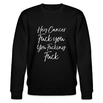 Lustiges Funk Krebs Geschenk Hey Krebs - Stanley/Stella Unisex Bio-Sweatshirt CHANGER  - Schwarz - Vorne - Nik (191cm) & Marisol (170cm)