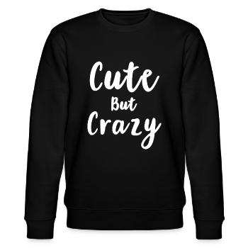 Niedliches, aber verrücktes, sarkastisches Design - Stanley/Stella Unisex Bio-Sweatshirt CHANGER  - Schwarz - Vorne - Nik (191cm) & Marisol (170cm)