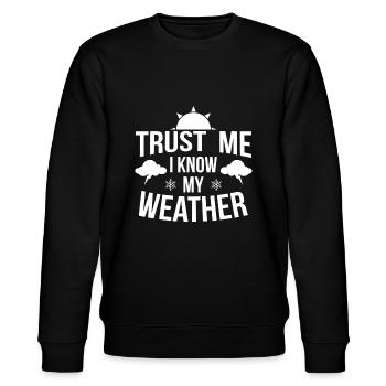 Wetter Meteorologe Geschenk Meteorologe Wetterfrosch - Stanley/Stella Unisex Bio-Sweatshirt CHANGER  - Schwarz - Vorne - Nik (191cm) & Marisol (170cm)