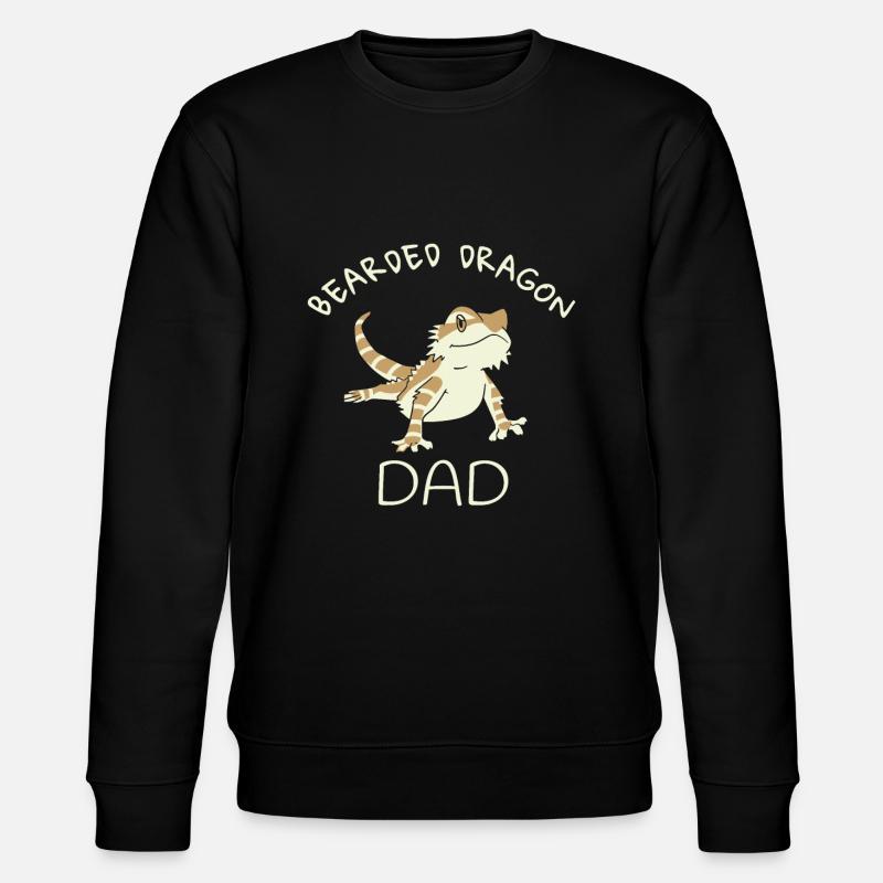 Bearded Dragon Dad Beardie - Stanley/Stella CHANGER Unisex Organic Sweatshirt - black