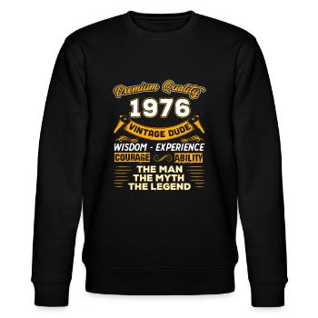 Mens The Man Myth Legend 1976 46th Birthday Gift - Stanley/Stella CHANGER Unisex Organic Sweatshirt - black - Front - Nik (191cm) & Marisol (170cm)