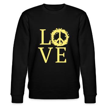 LOVE Peace HIPPIE Kostüm Krawatte Sterben 60er 70er Jahre - Stanley/Stella Unisex Bio-Sweatshirt CHANGER  - Schwarz - Vorne - Nik (191cm) & Marisol (170cm)
