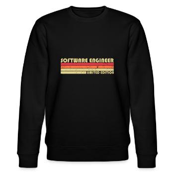 SOFTWARE-INGENIEUR Lustige Berufsbezeichnung Beruf - Stanley/Stella Unisex Bio-Sweatshirt CHANGER  - Schwarz - Vorne - Nik (191cm) & Marisol (170cm)
