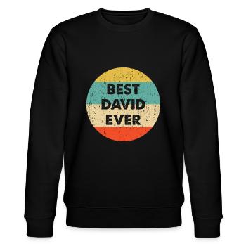 David Name - Stanley/Stella CHANGER Unisex Organic Sweatshirt - black - Front - Nik (191cm) & Marisol (170cm)