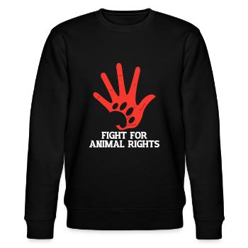 Kampf für Tierrechte Vegan - Stanley/Stella Unisex Bio-Sweatshirt CHANGER  - Schwarz - Vorne - Nik (191cm) & Marisol (170cm)
