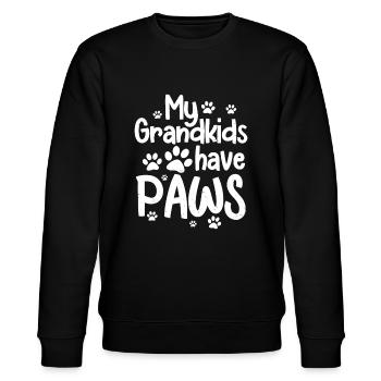 Meine Enkelkinder haben Pfoten Lustiger Hund Katze Oma - Stanley/Stella Unisex Bio-Sweatshirt CHANGER  - Schwarz - Vorne - Nik (191cm) & Marisol (170cm)