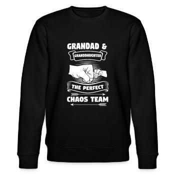 Opa & Enkelin perfektes Chaos-Team - Stanley/Stella Unisex Bio-Sweatshirt CHANGER  - Schwarz - Vorne - Nik (191cm) & Marisol (170cm)
