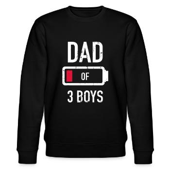Papa de 3 trois garçons faible batterie cadeau pour le père - Sweat bio CHANGER Stanley/Stella Unisexe - noir - Devant - Nik (191cm) & Marisol (170cm)