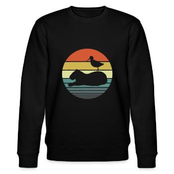 Bird and Capybara Lover Gifts Vintage Zoo Animal - Stanley/Stella CHANGER Unisex Organic Sweatshirt - black - Front - Nik (191cm) & Marisol (170cm)