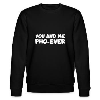 You And Me Pho Ever Niedliche vietnamesische Suppenschüssel - Stanley/Stella Unisex Bio-Sweatshirt CHANGER  - Schwarz - Vorne - Nik (191cm) & Marisol (170cm)