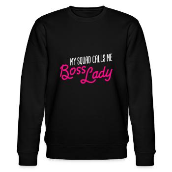 Manager-Geschenk Mein Trupp nennt mich Managerin - Stanley/Stella Unisex Bio-Sweatshirt CHANGER  - Schwarz - Vorne - Nik (191cm) & Marisol (170cm)