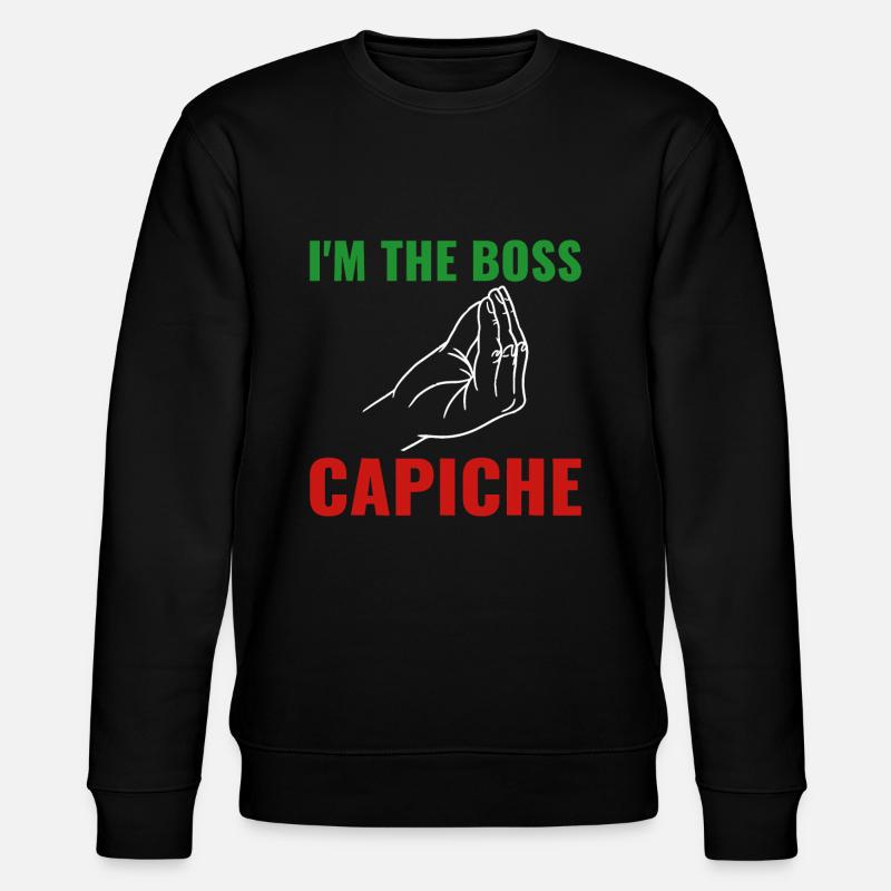 Ich bin der Manager Capiche? Italien Kultur - Stanley/Stella Unisex Bio-Sweatshirt CHANGER  - Schwarz