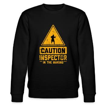 CAUTION Inspector In The Making - Stanley/Stella CHANGER Unisex Organic Sweatshirt - black - Front - Nik (191cm) & Marisol (170cm)