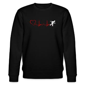 Roller Blade Heartbeat And Heart - Stanley/Stella Unisex Bio-Sweatshirt CHANGER  - Schwarz - Vorne - Nik (191cm) & Marisol (170cm)