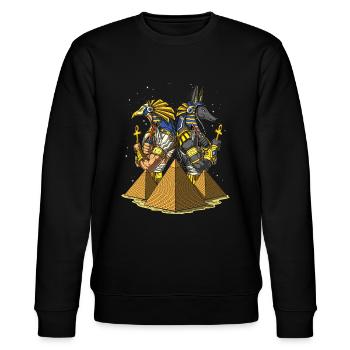 Anubis Ra Mythologie des pyramides anciennes - Sweat bio CHANGER Stanley/Stella Unisexe - noir - Devant - Nik (191cm) & Marisol (170cm)