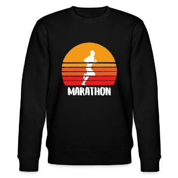 Marathon Sunset - Stanley/Stella Unisex Bio-Sweatshirt CHANGER  - Schwarz - Vorne - Nik (191cm) & Marisol (170cm)