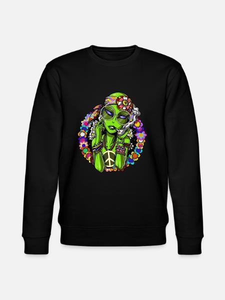 Space Alien Hippie Stoner - Stanley/Stella CHANGER Unisex Organic Sweatshirt - black