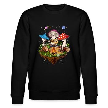 Hippie Magic Mushrooms Psilocybin Psychedelic Trip - Stanley/Stella Unisex Bio-Sweatshirt CHANGER  - Schwarz - Vorne - Nik (191cm) & Marisol (170cm)