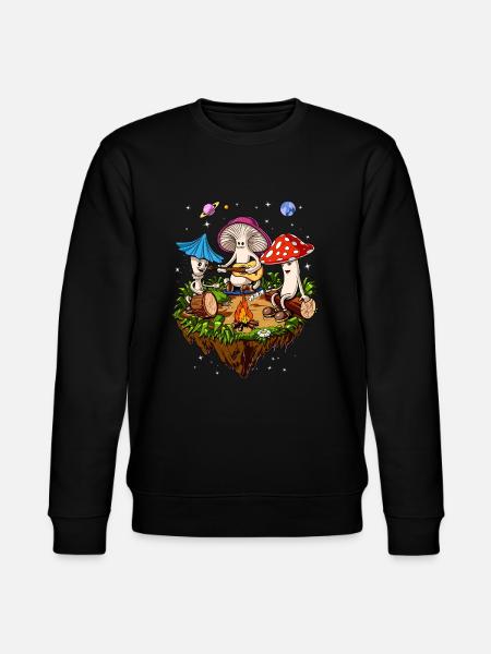 Psycocelowa wycieczka psotocybinowa z grzybami hipisowskiej magii - Ekologiczna bluza unisex Stanley/Stella CHANGER  - czarny