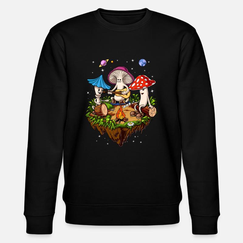 Hippie Magic Mushrooms Psilocybin Psychedelic Trip - Stanley/Stella Unisex Bio-Sweatshirt CHANGER  - Schwarz