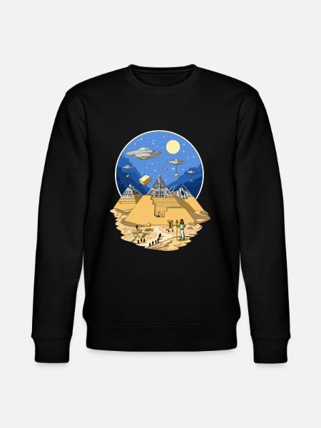 UFO Aliens Egyptian Pyramids - Stanley/Stella CHANGER Unisex Organic Sweatshirt - black