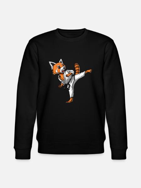 Red Panda Bear Karate Ninja - Stanley/Stella CHANGER Unisex Organic Sweatshirt - black